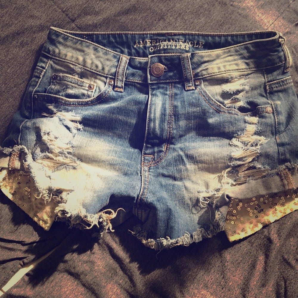 ♦️AE shorts with sequined pockets ♦️